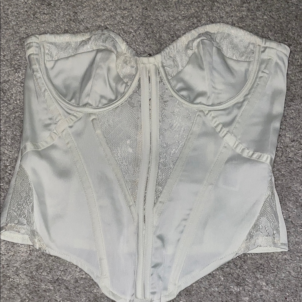PrettyLittleThing White Corset Top
